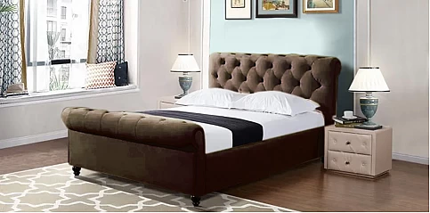 Κρεβάτι διπλό καπιτονέ βελούδο (1129) (160Χ200)