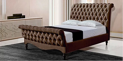 Κρεβάτι διπλό καπιτονέ βελούδο (KAFE) (160Χ200)