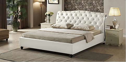 Κρεβάτι διπλό σε δερματίνη καπιτονέ (B500) (160Χ200)