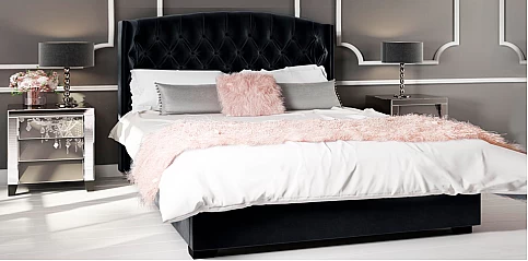 Κρεβάτι διπλό καπιτονέ σε βελούδο (M164) 160Χ200