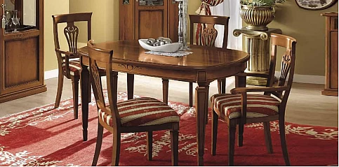 Τραπέζι τραπεζαρίας Ιταλίας (ΝOSTALGIA2) σε φινίρισμα καρυδιάς επεκτεινόμενο (1.45μ-2.22μ)