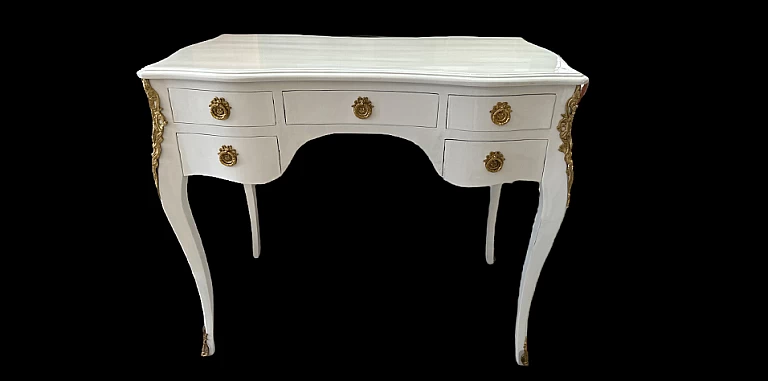 Γραφείο κλασικό σε λευκή λάκα (1505A)-ΓΡΑΦΕΙΟ ΚΛΑΣΙΚΟ LOUIS XV
