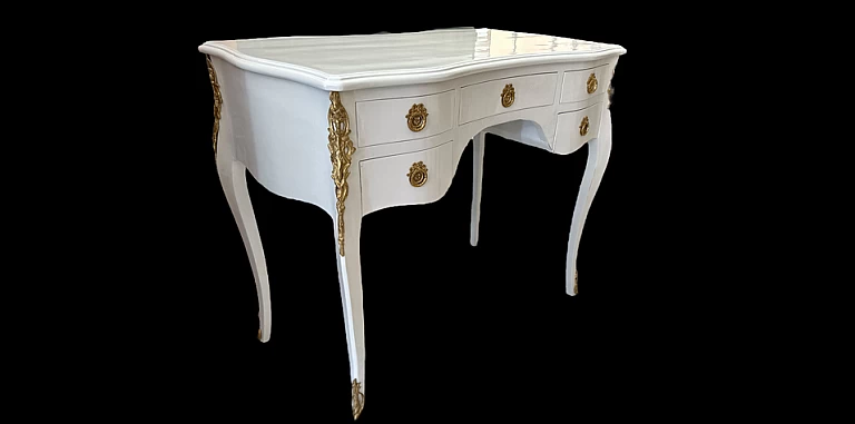 Γραφείο κλασικό σε λευκή λάκα (1505A)-ΓΡΑΦΕΙΟ ΚΛΑΣΙΚΟ LOUIS XV