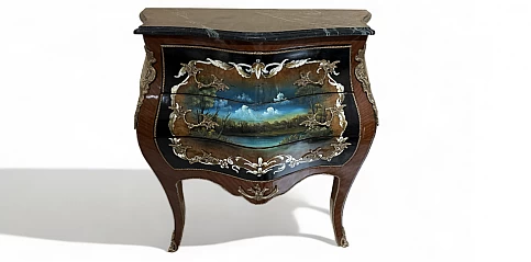 Κλασικό έπιπλο-Κομότα Λουϊ Κένζ (Louis Kenz) με μάρμαρο (0003)