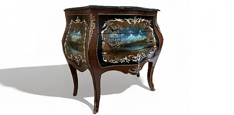 Κλασικό έπιπλο-Κομότα Λουϊ Κένζ (Louis Kenz) με μάρμαρο (0003)