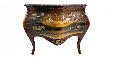 Κομότα εποχής με ελαιογραφία (0002) Έπιπλα Λουϊ Κένζ (Louis Kenz) 