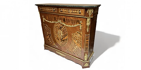 Χειροποίητο μπαγιού με μάρμαρο στυλ Louis Quinze- Έπιπλο εποχής και μαρκιτερί (1001M)