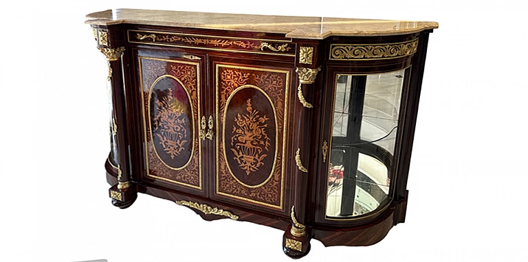 Κλασικό έπιπλο μπαγιού με μάρμαρο & μαρκιτερί (1512) ΜΠΑΓΙΟΥ LOUIS XV 