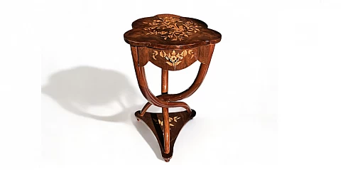 Louis XV Χειροποίητο Τραπεζάκι λάμπας "ΓΑΤΑ" με μαρκιτερί (1512M)