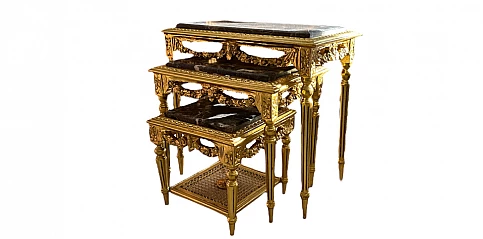 Τραπεζάκια κλασικά ζιγκόν με μάρμαρο (1524M)