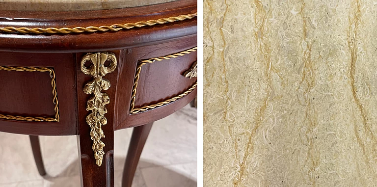 Κλασικό τραπεζάκι οβάλ με μάρμαρο (1498-A) ΤΡΑΠΕΖΑΚΙΑ ΛΑΜΠΑΣ Louis XV