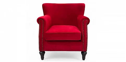 Πολυθρόνα σαλονιού σε κόκιννο βελούδο (1412)