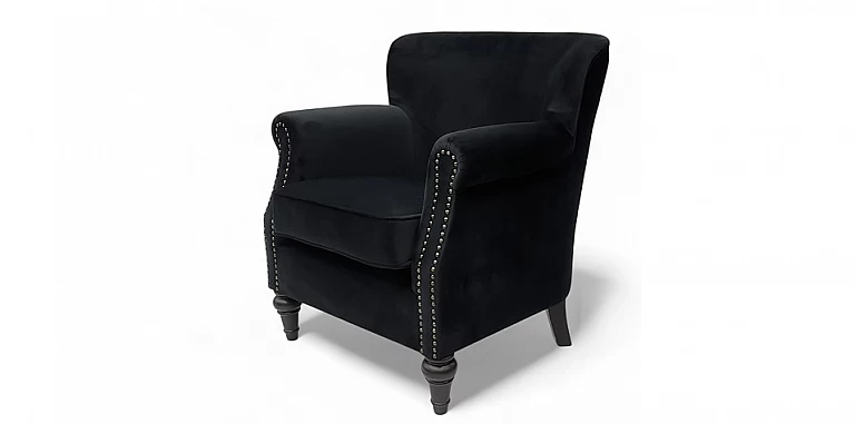 Πολυθρόνα σαλονιού σε μαύρο βελούδο (1429) ΠΟΛΥΘΡΟΝΕΣ / ΜΠΕΡΖΕΡΕΣ