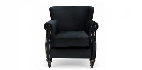 Πολυθρόνα σαλονιού σε μαύρο βελούδο (1429)