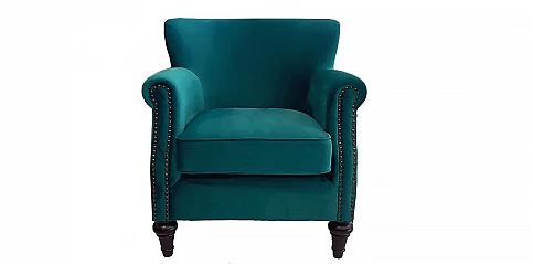 Πολυθρόνα σαλονιού σε πετρόλ βελούδο (1463)