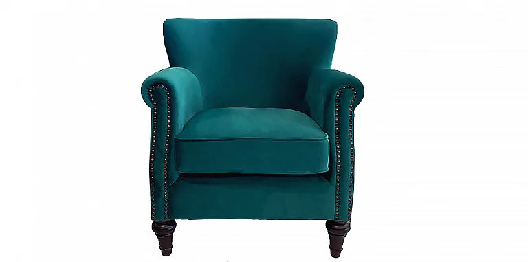 Πολυθρόνα σαλονιού σε πετρόλ βελούδο (1463) ΠΟΛΥΘΡΟΝΕΣ / ΜΠΕΡΖΕΡΕΣ