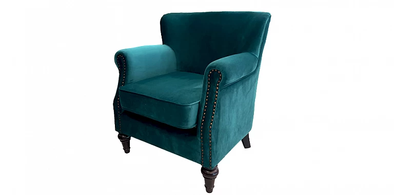 Πολυθρόνα σαλονιού σε πετρόλ βελούδο (1463) ΠΟΛΥΘΡΟΝΕΣ / ΜΠΕΡΖΕΡΕΣ