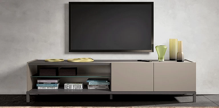 Μοντέρνο Έπιπλο Τηλεόρασης KALI σε Μπεζ με Γκρι & Ματ Φινίρισμα (KALI2) ΕΠΙΠΛΟ ΤΗΛΕΟΡΑΣΗΣ