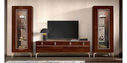 Μοντέρνα Βιτρίνα με Ορειχάλκινες Λαβές EVA (NEVA1)