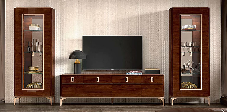 Μοντέρνα Βιτρίνα με Ορείχαλκινες Λαβές EVA (NEVA1) ΒΙΤΡΙΝΑ