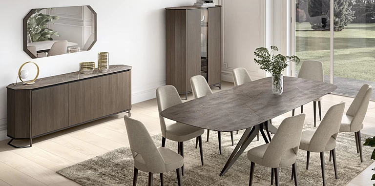 Μοντέρνα βιτρίνα Μονή HEXAGON σε Μελί Απόχρωση (HEXA) ΒΙΤΡΙΝΑ