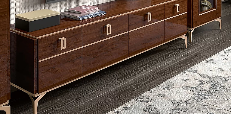 Μοντέρνο έπιπλο τηλεόρασης με Ορειχάλκινες Λαβές EVA (NEVA1) ΕΠΙΠΛΟ ΤΗΛΕΟΡΑΣΗΣ