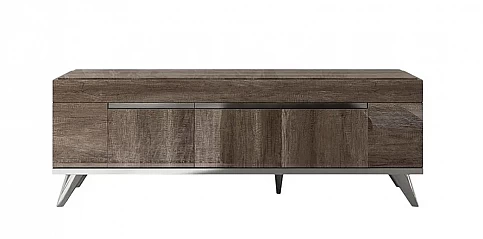 Μοντέρνο έπιπλο τηλεόρασης σε Απόχρωση Vintage δρυός MEDEA (MEDE) - Γυαλιστερή Όψη