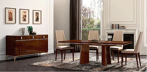 Τραπέζι τραπεζαρίας φινίρισμα καρυδιάς EVA (NEVA)