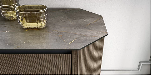 Χαμηλό Έπιπλο Τηλεόρασης HEXAGON σε μελί απόχρωση (HEXA)