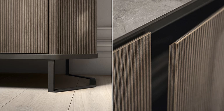 Μοντέρνα βιτρίνα Μονή HEXAGON σε Μελί Απόχρωση (HEXA) ΒΙΤΡΙΝΑ