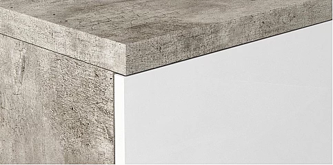 Μοντέρνο έπιπλο τηλεόρασης σε Σύγχρονο Εφέ Πέτρας TREVISO WHITE με Λευκό Γυαλιστερό Φινίρισμα (STATR) 