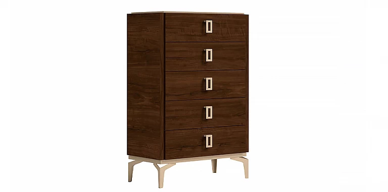 Συρταριέρα μοντέρνα με 5 Συρτάρια και Ορείχαλκινες Λαβές EVA (NEVA) ΣΥΡΤΑΡΙΕΡΑ-ΚΟΜΟΤΑ