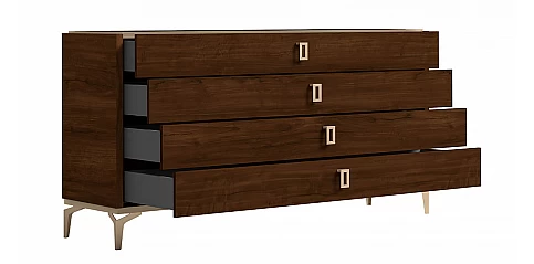 Συρταριέρα μοντέρνα με 4 Συρτάρια και Ορειχάλκινες Λαβές EVA (NEVA1)