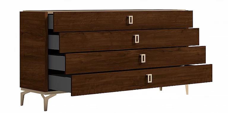 Συρταριέρα μοντέρνα με 4 Συρτάρια και Ορειχάλκινες Λαβές EVA (NEVA1) ΣΥΡΤΑΡΙΕΡΑ-ΚΟΜΟΤΑ