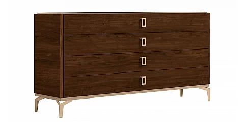 Συρταριέρα μοντέρνα με 4 Συρτάρια και Ορειχάλκινες Λαβές EVA (NEVA1)