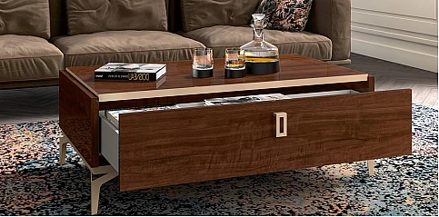 Μοντέρνο τραπεζάκι σαλονιού με συρτάρι και Ορειχάλκινες Λαβές EVA (NEVA1)