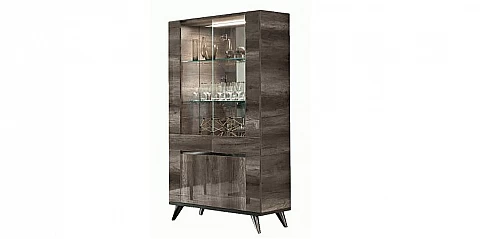 Μοντέρνα βιτρίνα σε Απόχρωση Vintage δρυός MEDEA (MEDE) - Γυαλιστερή Όψη