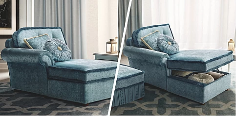 Ανάκλινδρο καναπές με αποθηκευτικό χώρο Ιταλίας (DECOR)