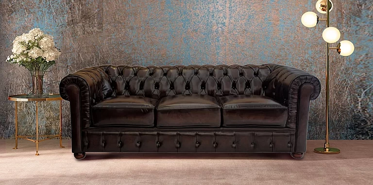 Τριθέσιος δερμάτινος καναπές (58K3) ΚΑΝΑΠΕΣ ΤΡΙΘΕΣΙΟΣ