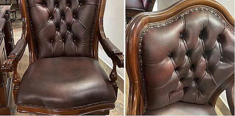 Πολυθρόνα γραφείου τύπου Chesterfield μπορντώ (BOR8)