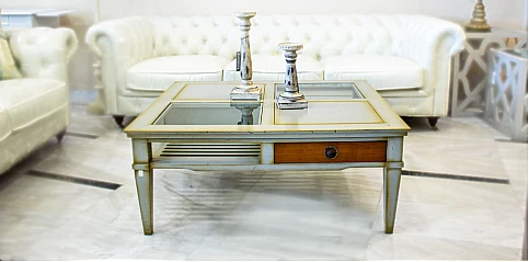 Τραπεζάκι σαλονιού σε olive green πατίνα (P329)