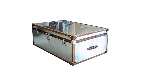 Τραπεζάκι σαλονιού-μπαούλο inox (S129)