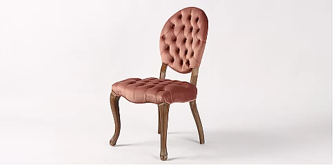 Καρέκλες τραπεζαρίας με στρογγυλή πλάτη Country σομόν (433R)