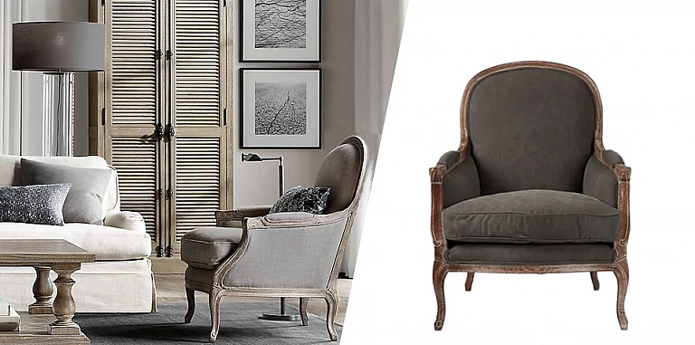 Καρεκλοπολυθρόνα Country γκρι λινή (272G) ΚΑΡΕΚΛΕΣ ΤΡΑΠΕΖΑΡΙΑΣ