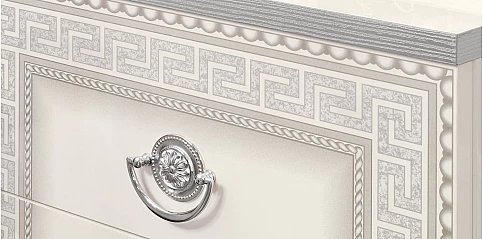 Συρταριέρα σε λευκό/ασημί Μαίανδρος AIDA (AWH2)