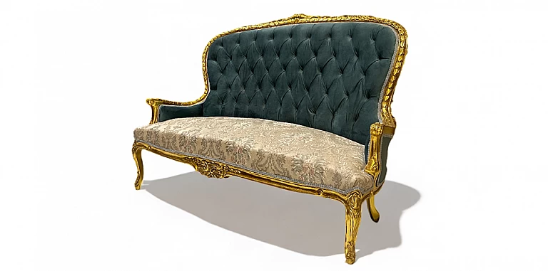 Κλασικός καναπές εποχής στυλ Λουί Κένζ (0002)- ΣΑΛΟΝΑΚΙ Louis XV