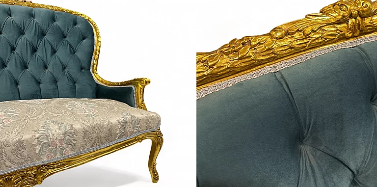 Κλασικός καναπές εποχής στυλ Λουί Κένζ (0002)- ΣΑΛΟΝΑΚΙ Louis XV