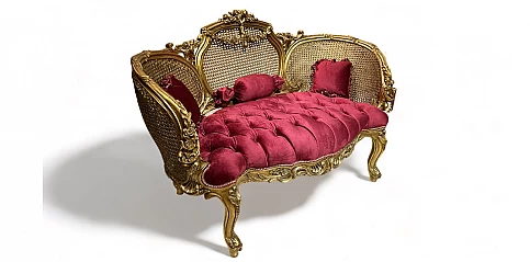Καναπές Στυλ Louis Quinze με Βελούδινη Επένδυση (0003)