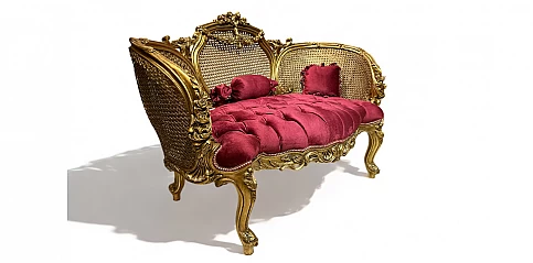 Καναπές Στυλ Louis Quinze με Βελούδινη Επένδυση (0003)