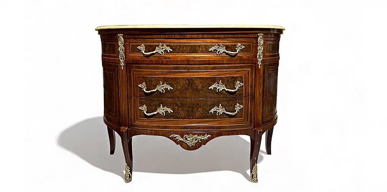 Μπαγιού ημικυκλικό σε ρίζα ελιάς (1032) ΜΠΑΓΙΟΥ Louis XV